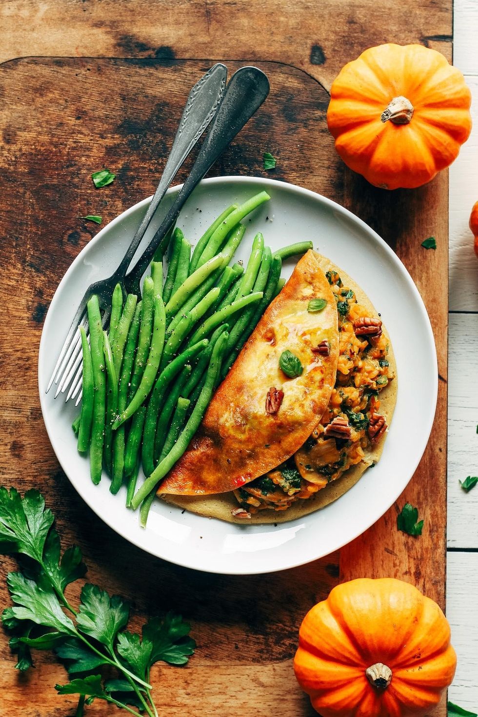 Vegan Maple Glazed Pumpkin Tofu Omelet