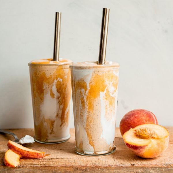 Vegan Peaches + Cream Protein Smoothie