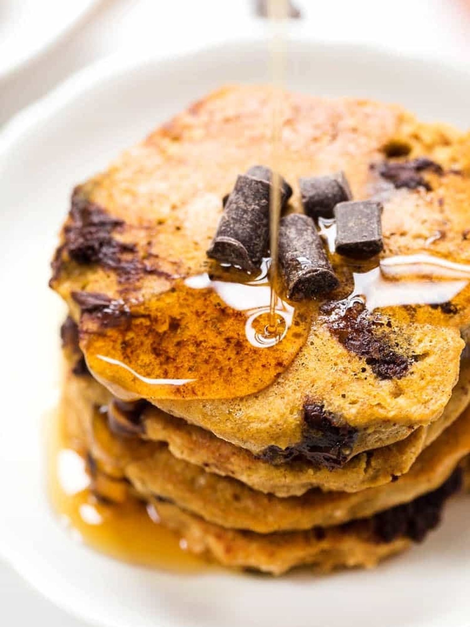 Vegan Pumpkin Chocolate Chip Pancakes