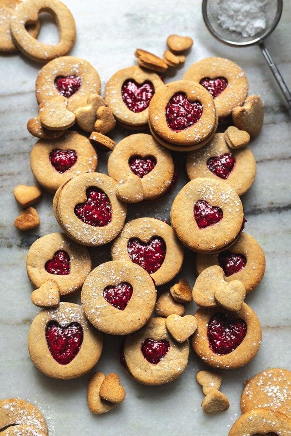 Vegan Raspberry Almond Linzer Cookies