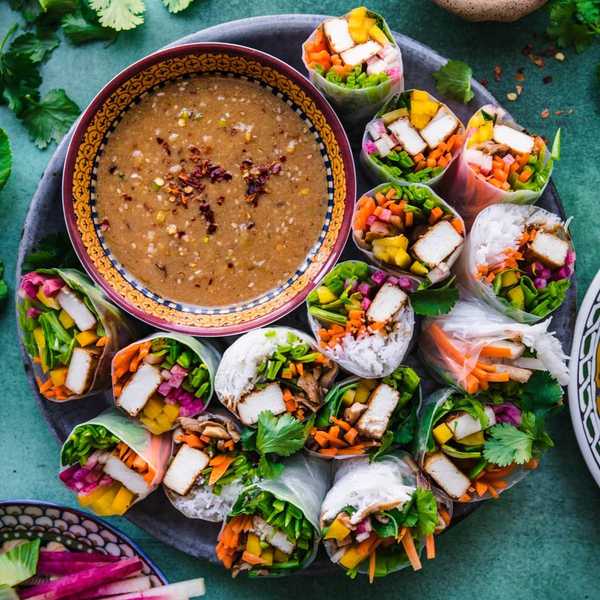 Vegan Summer Rolls with Miso Dipping Sauce