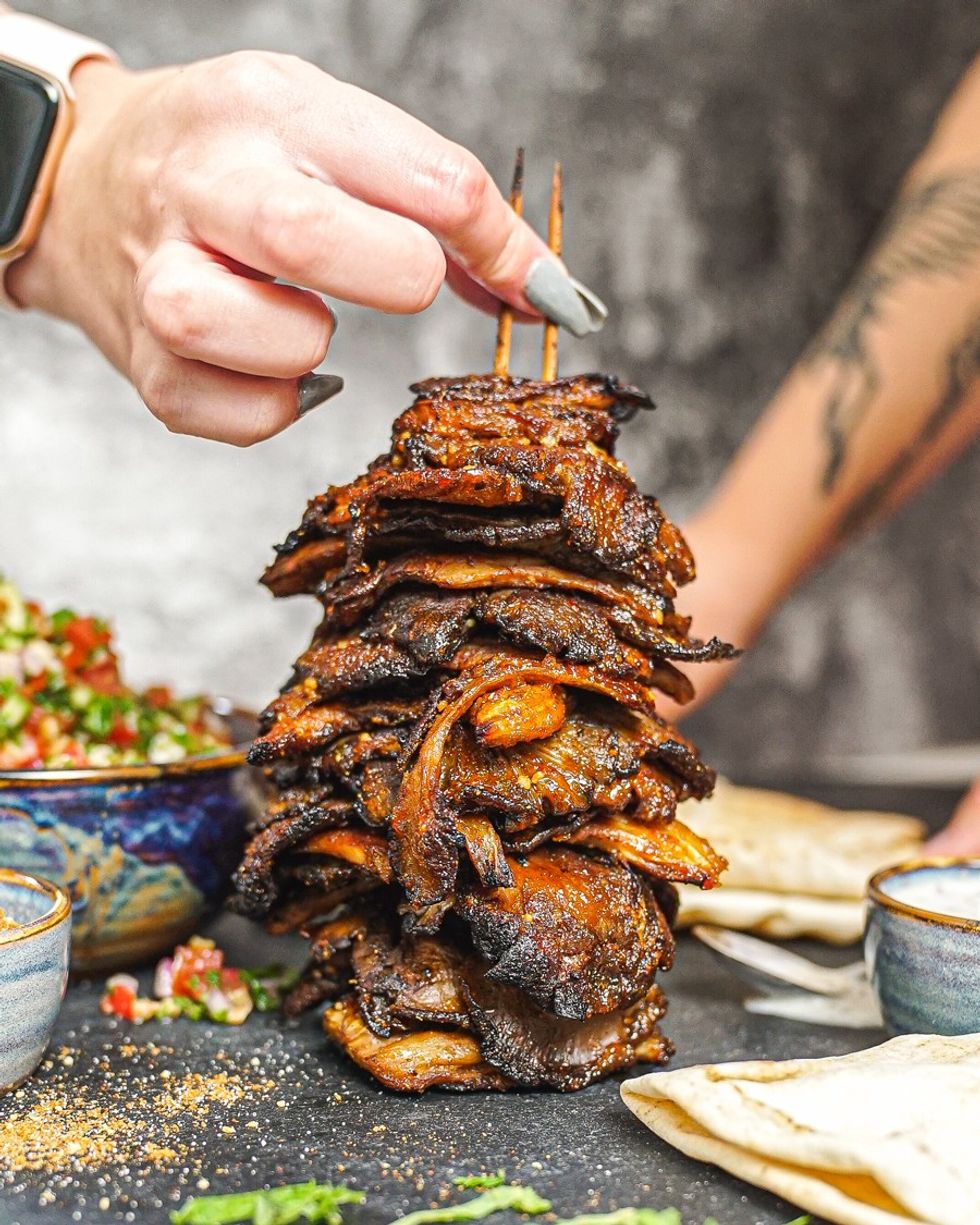 Vegan Swarma With Oyster Mushrooms