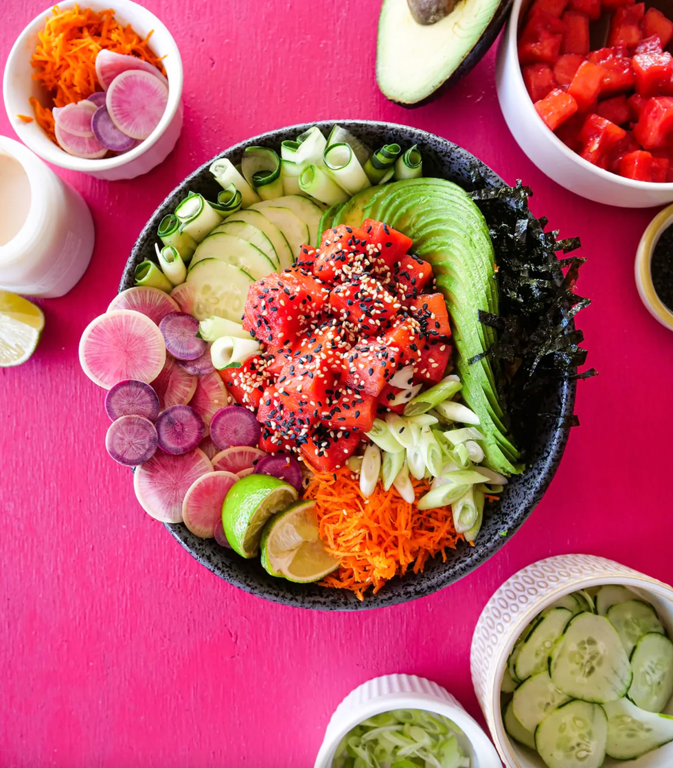 Vegan Watermelon Poke Bowls