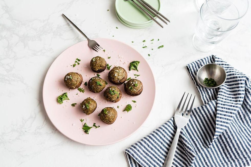 Vegetarian Slow-Cooker Stuffed Mushrooms
