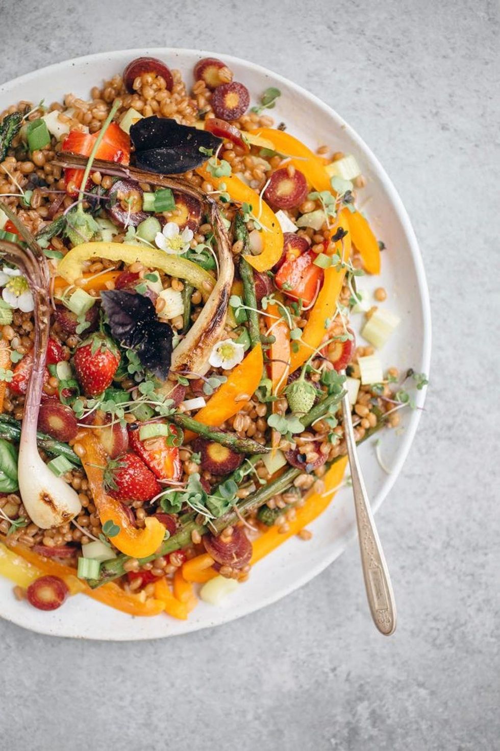Vegetarian Spring Wheat Berry Salad