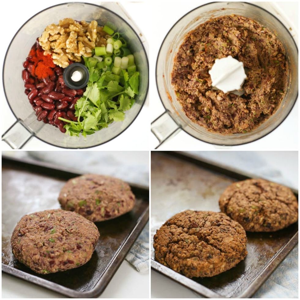 Veggie burger collage