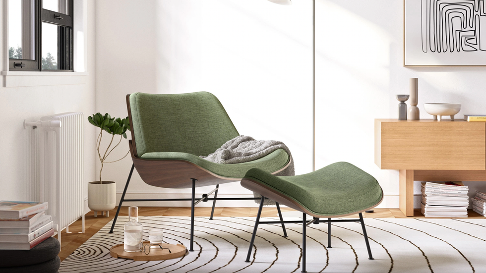 Vesper Fabric & Wood Lounge Chair