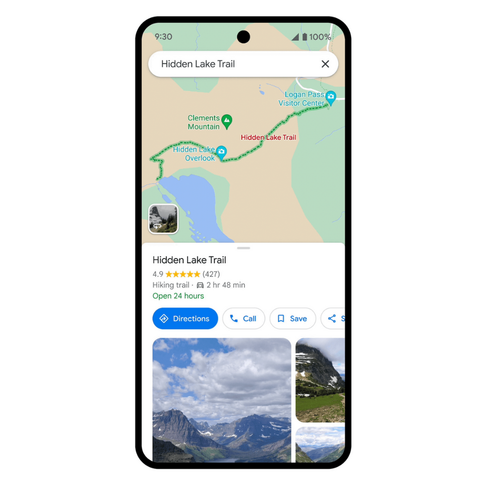 View national park trails from beginning to end on Google Maps