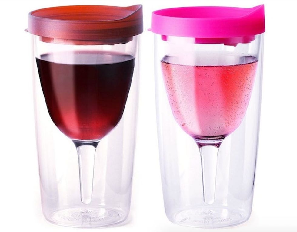 Vino2Go Merlot and Pink 10 Ounce Insulated Wine Tumblers