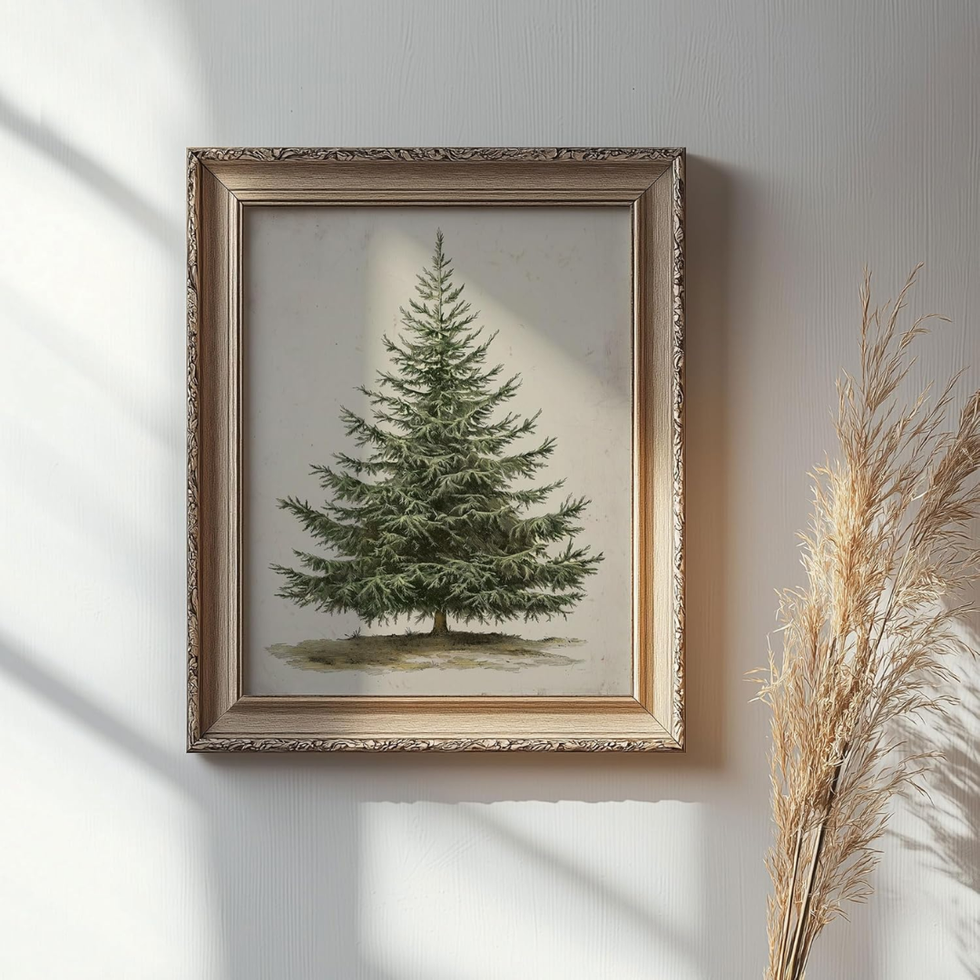 Vintage Christmas Tree Print