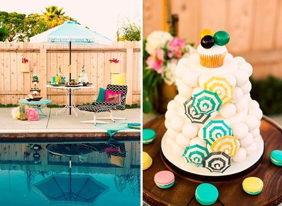 vintage pool party bridal shower idea