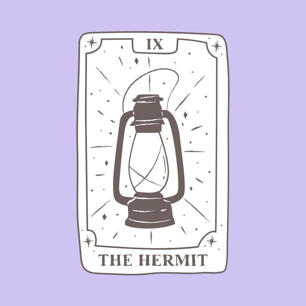 virgo "the hermit" tarot card