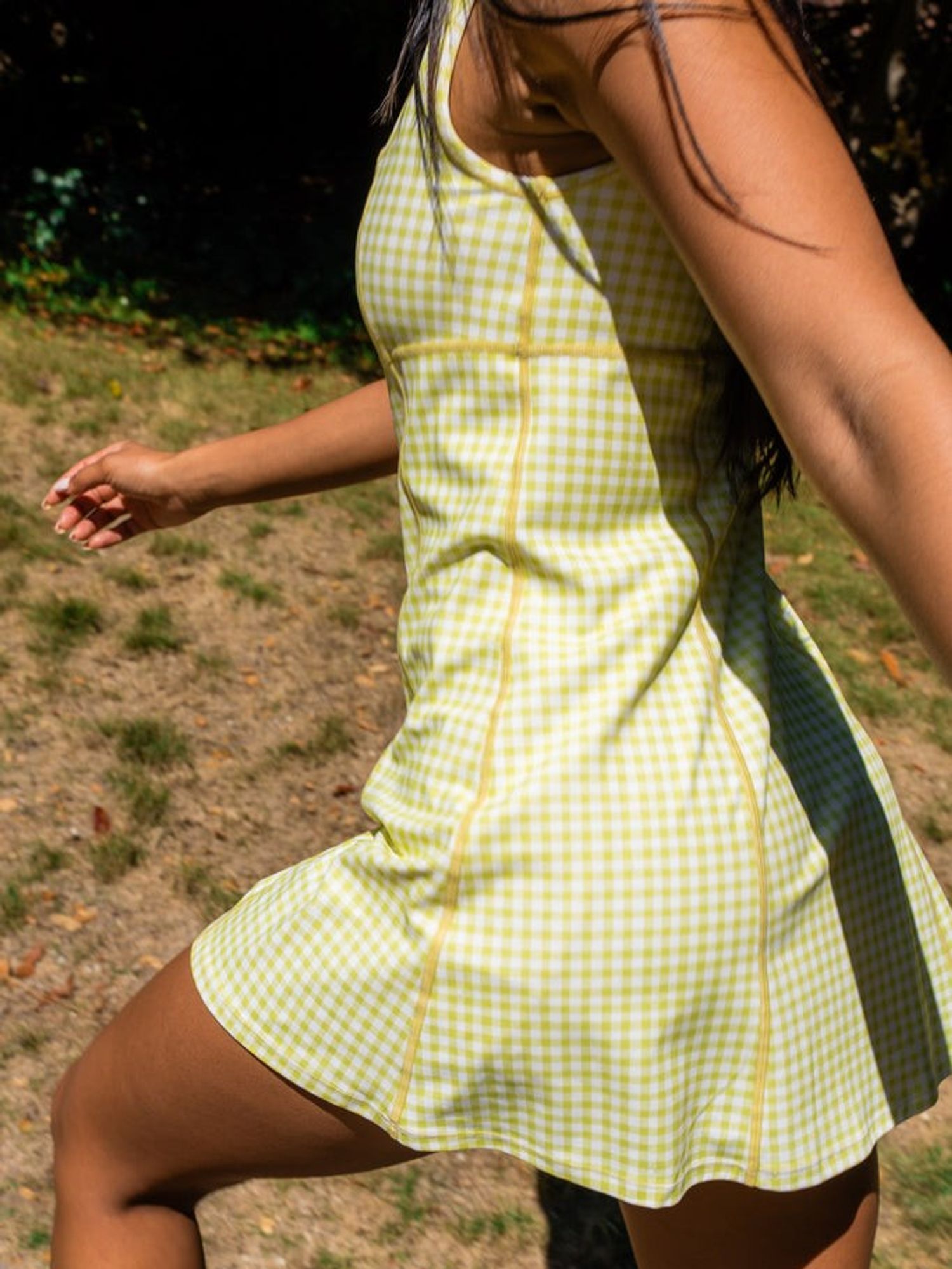 Vitality Cloud II Babydoll Dress in Pear Gingham