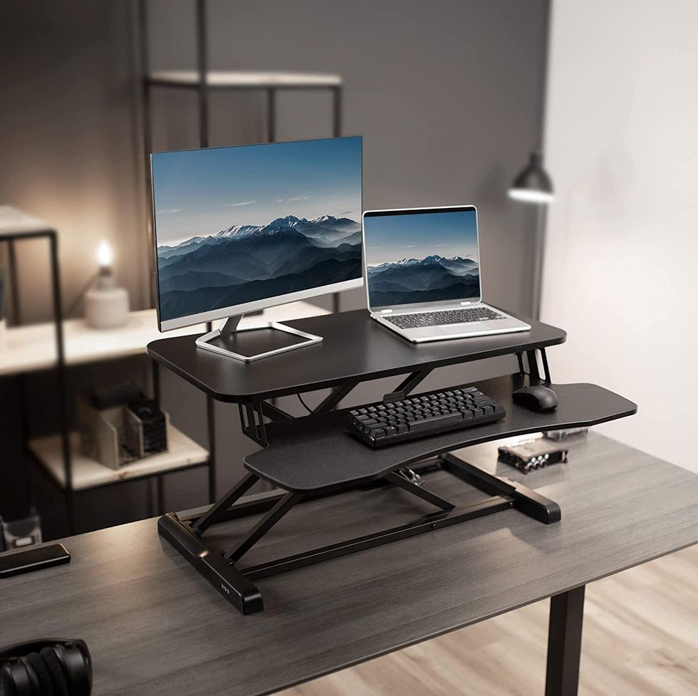 VIVO Desk Converter Dual Monitor and Laptop Workstation