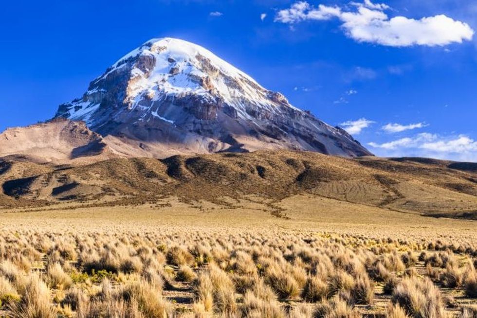 Volcano Nevado Sajama on Bolivian altiplano