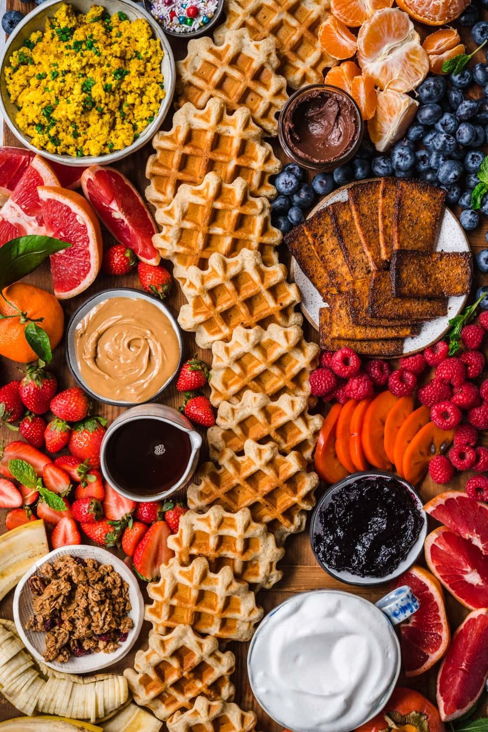 Waffle Board for christmas brunch ideas