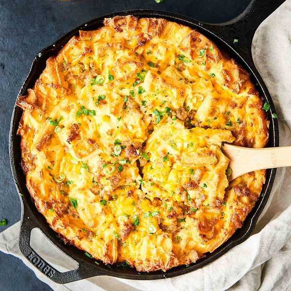 Waffle Sausage Breakfast Casserole Mother\u2019s Day Brunch