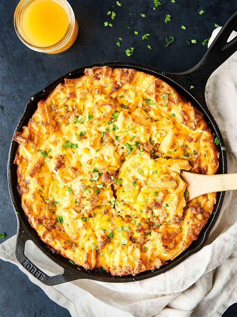 Waffle Sausage Breakfast Casserole Mother\u2019s Day Brunch