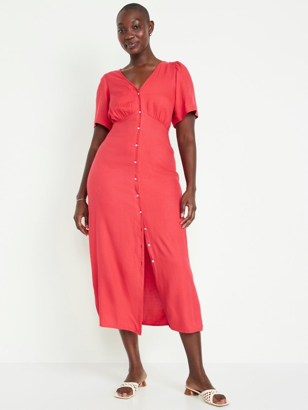 Waist-Defined Midi Dress