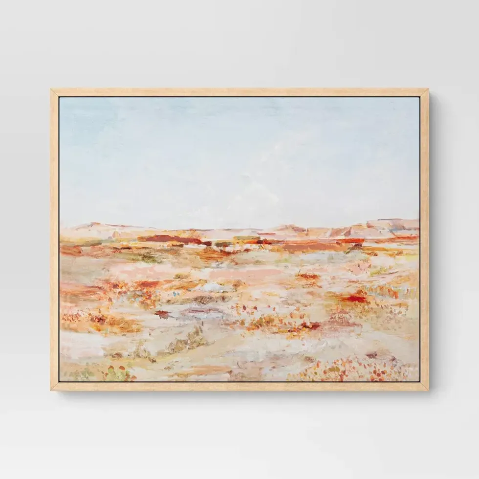 Warm Colors Scenic Landscape Framed Canvas