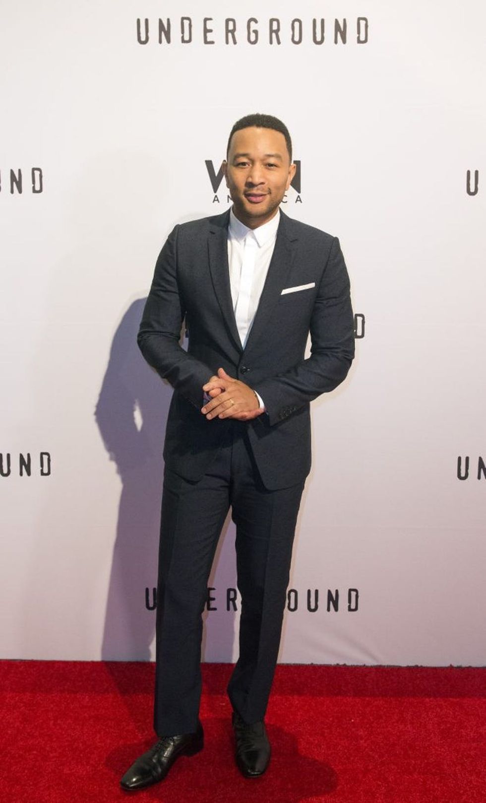 WASHINGTON, DC - FEBRUARY 22: John Legend arrives at WGN America's "Underground" Season Two Premiere Screening At The Smithsonian National Museum Of African American History And Cultureon February 22, 2017 in Washington, DC. (Photo by Leigh Vogel/Getty Images for WGN America)