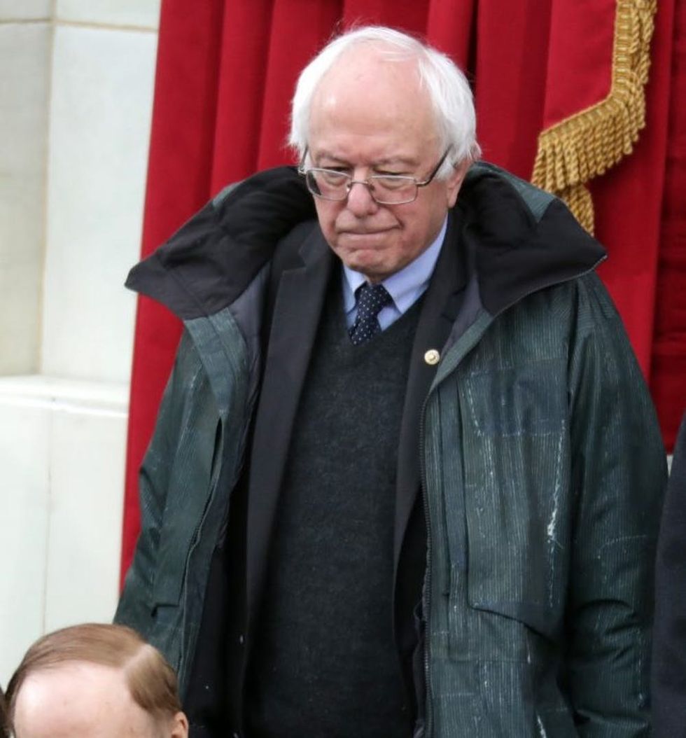 WASHINGTON, DC - JANUARY 20: Sen. Bernie Sanders (D-VT) (L) and Sen. John McCain (R-AZ) arrive on the West Front of the U.S. Capitol on January 20, 2017 in Washington, DC. In today's inauguration ceremony Donald J. Trump becomes the 45th president of the United States. (Photo by Chip Somodevilla/Getty Images)
