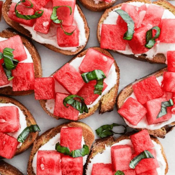 Watermelon and Whipped Feta Crostini