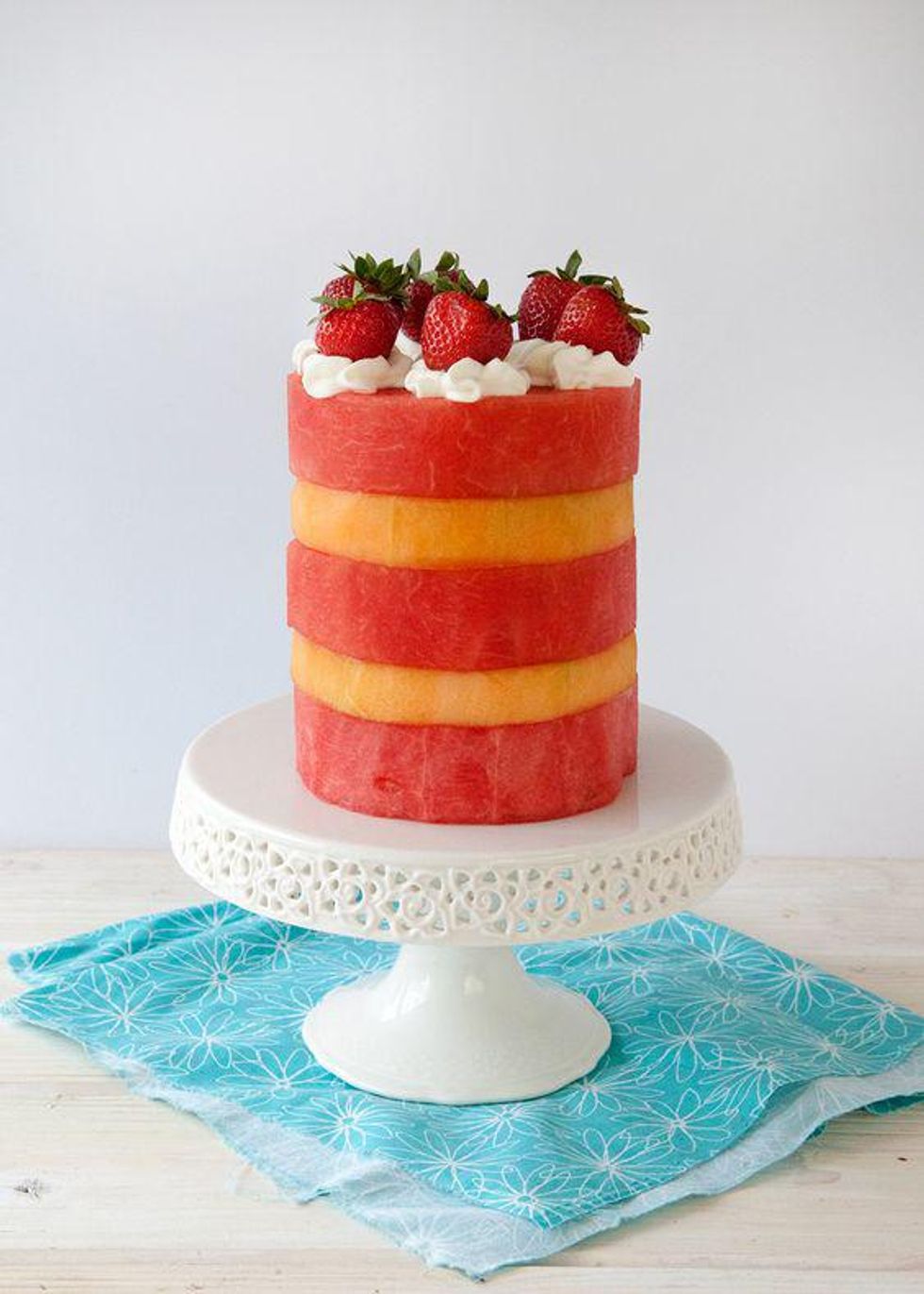 Watermelon Cantaloupe Dessert Fruit Cake Summer Fruits