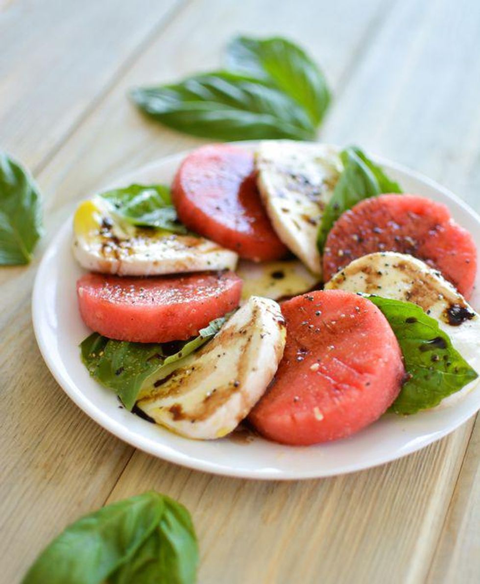 Watermelon Caprese With Balsamic Reduction
