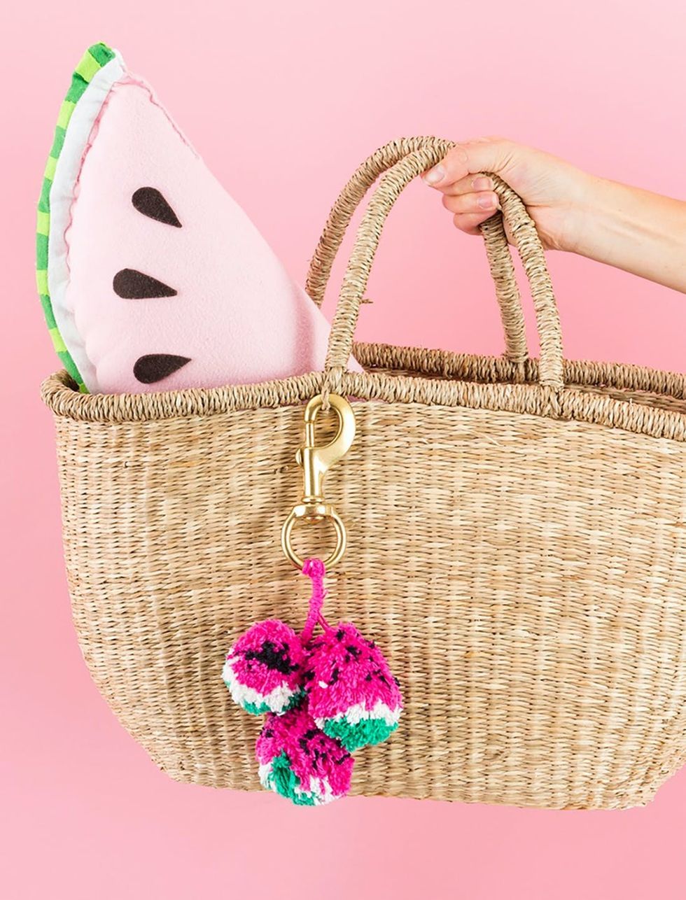 Watermelon Pom Pom Keychain DIY Gift Idea