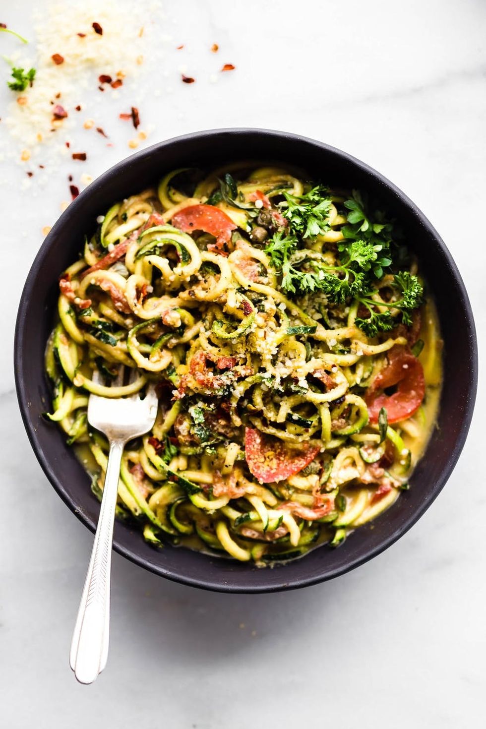 We love healthy fast food and it might not get any quicker than 5-Minute Cheesy Zucchetti Bowls from the Nourishing Superfood Bowls cookbook.