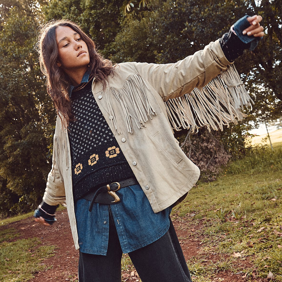 We The Free Fringe Out Vegan Suede Jacket