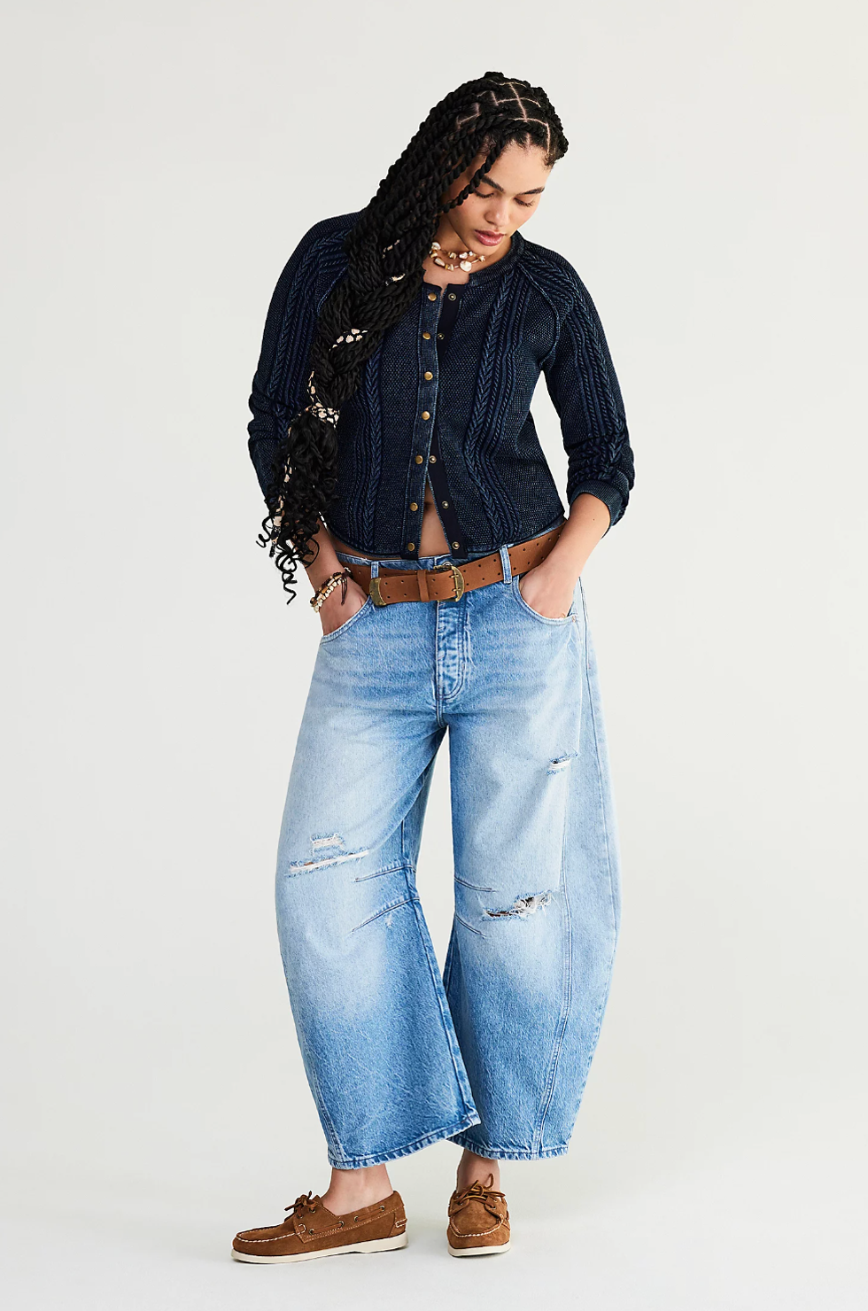 We The Free Good Luck Mid-Rise Barrel Jeans