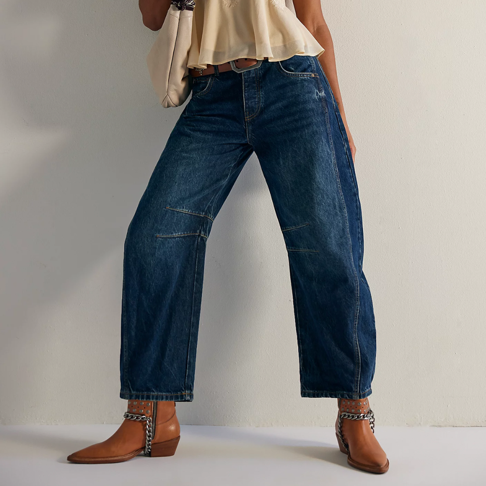 We The Free Good Luck Mid-Rise Barrel Jeans