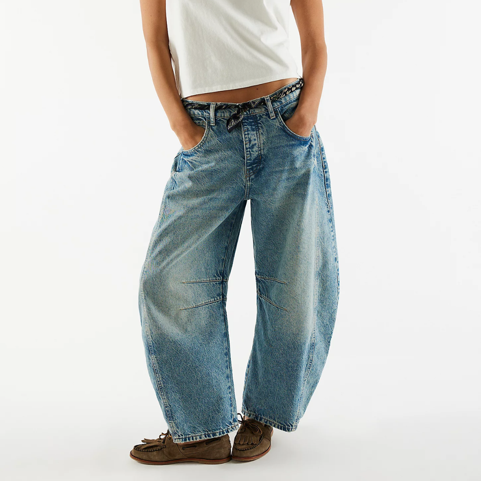 We The Free Good Luck Mid-Rise Barrel Jeans