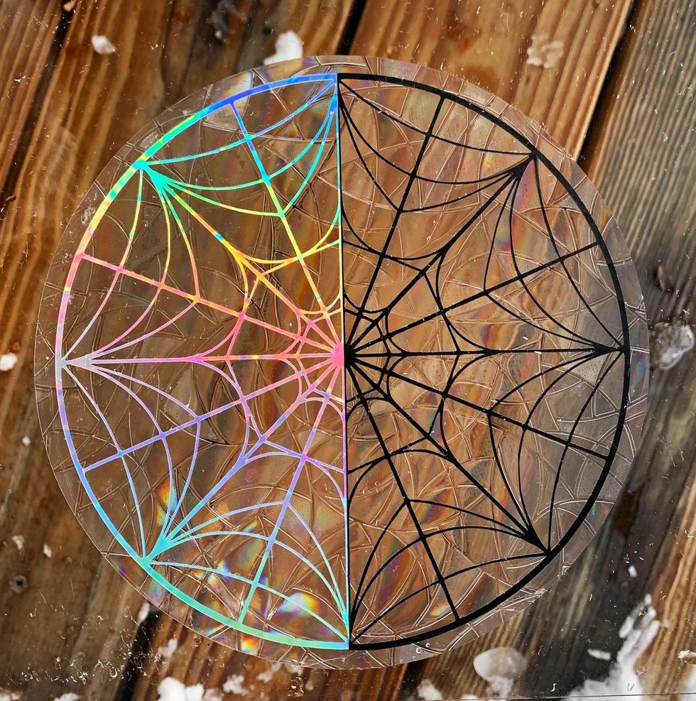 Wednesday & Enid Ophelia Hall Stained Glass Window Suncatcher