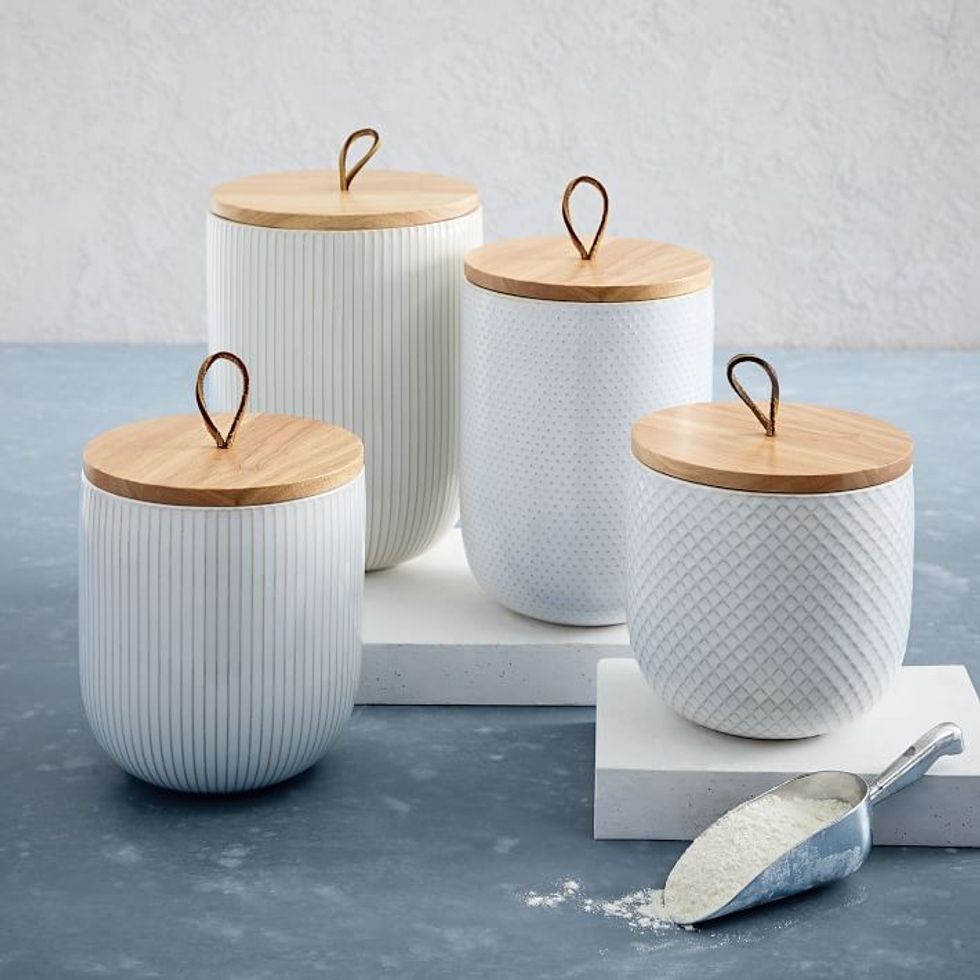 West Elm Textured Stoneware Canisters