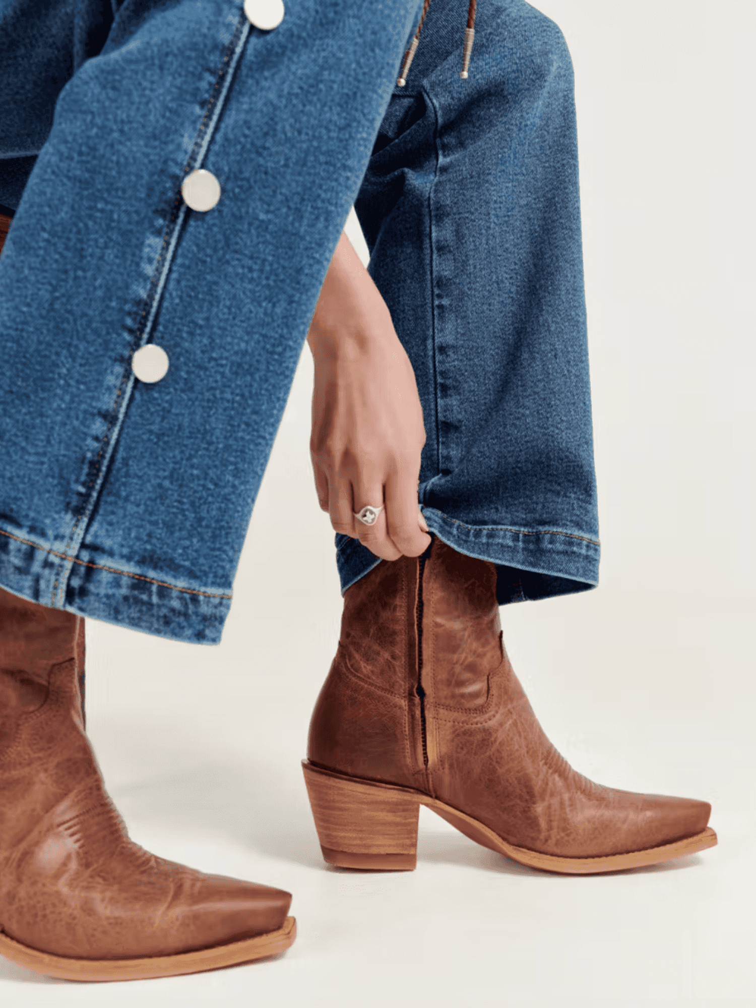 western ankle boot real leather