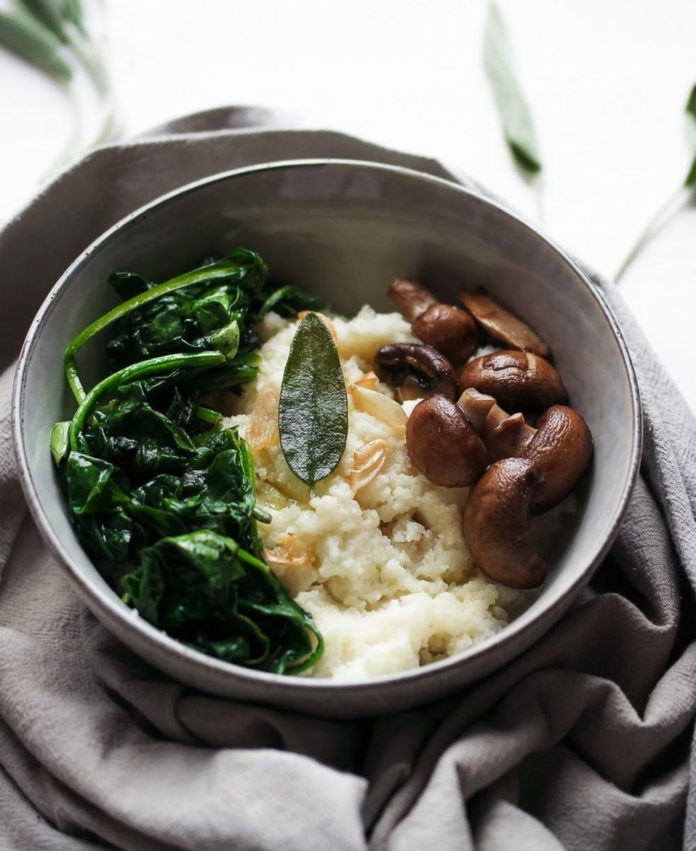 Whipped Cauliflower Mash With Sage and Greens
