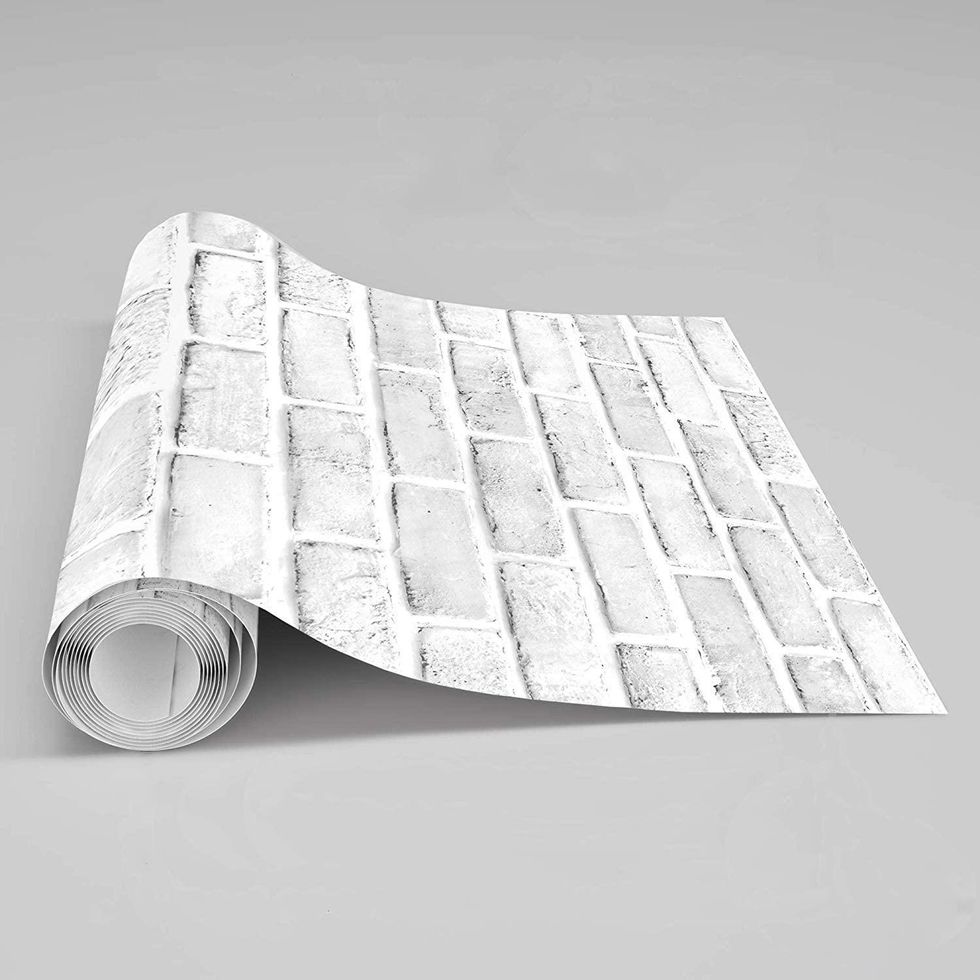 White Brick Stick and Peel Wallpaper