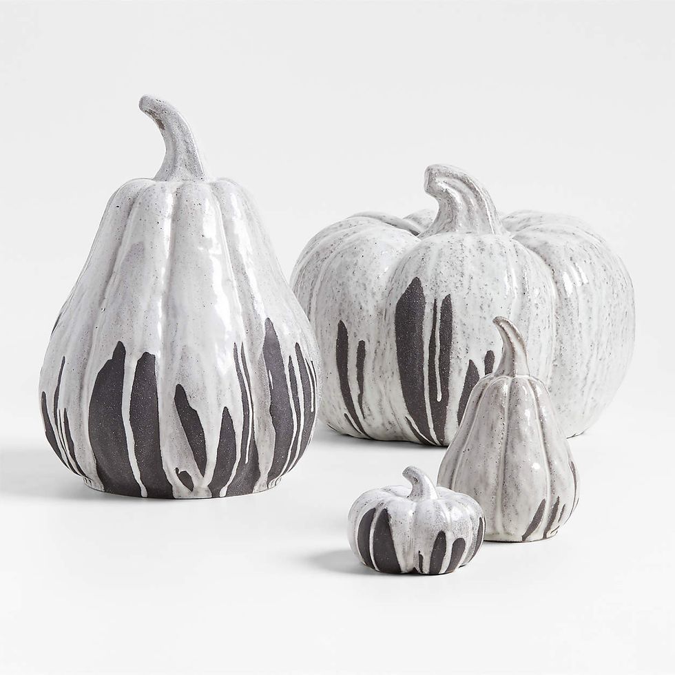 white ceramic drip glazed pumpkin