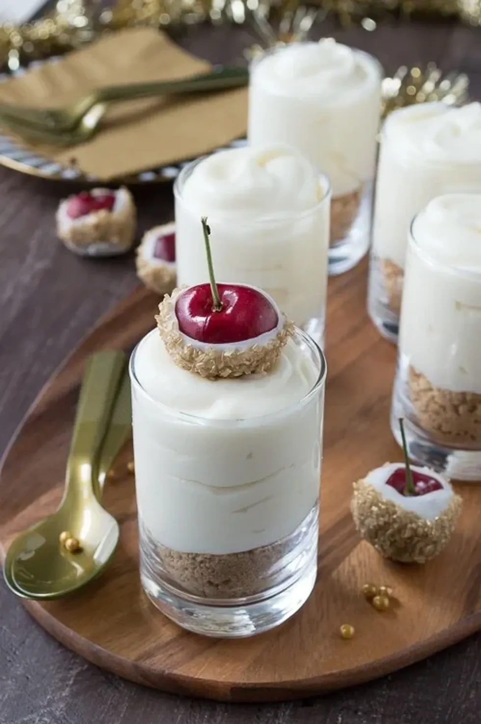 White Chocolate Champagne Cheesecake Shooters