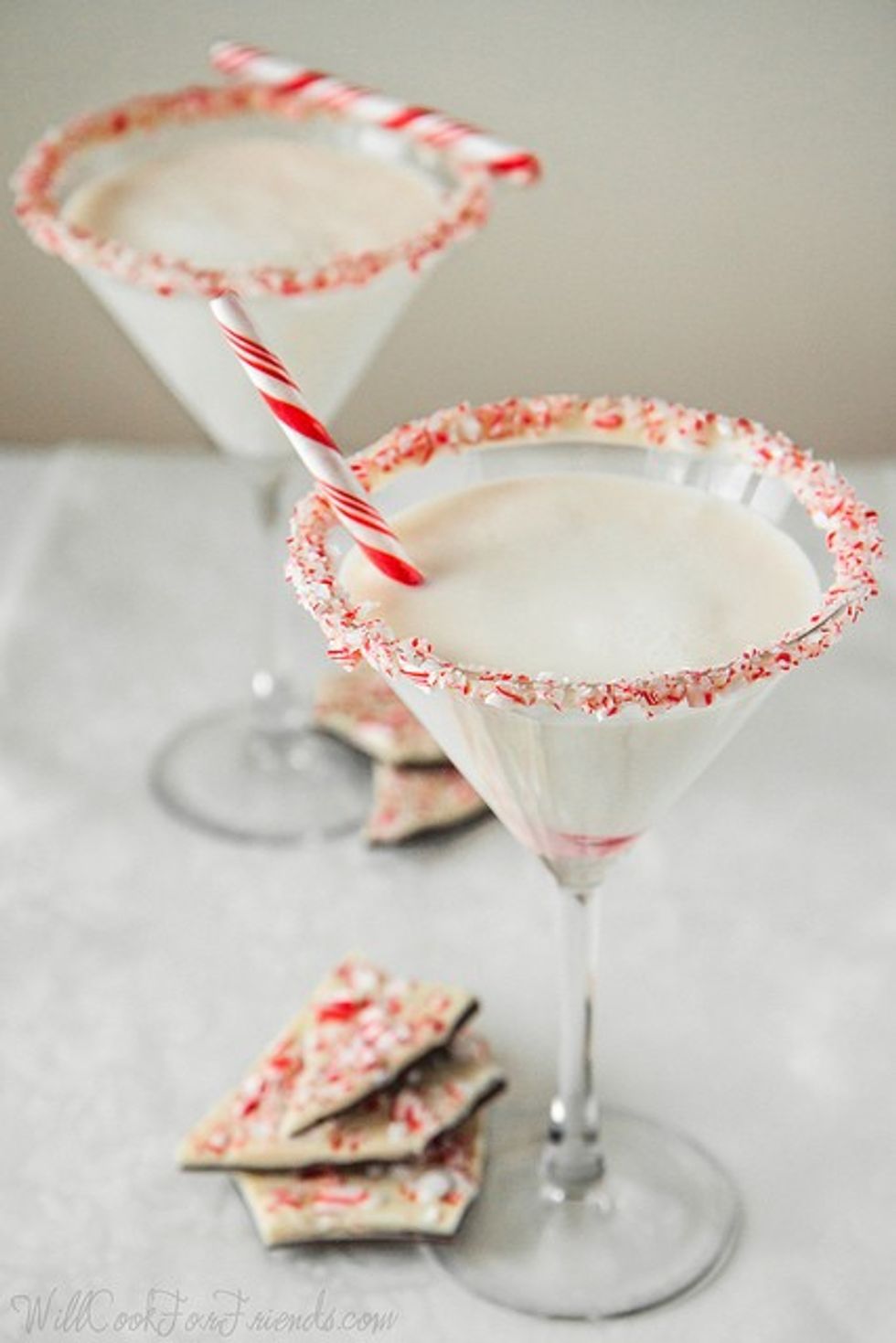 White Chocolate Peppermint Bark Martini & Homemade White Chocolate Liqueur