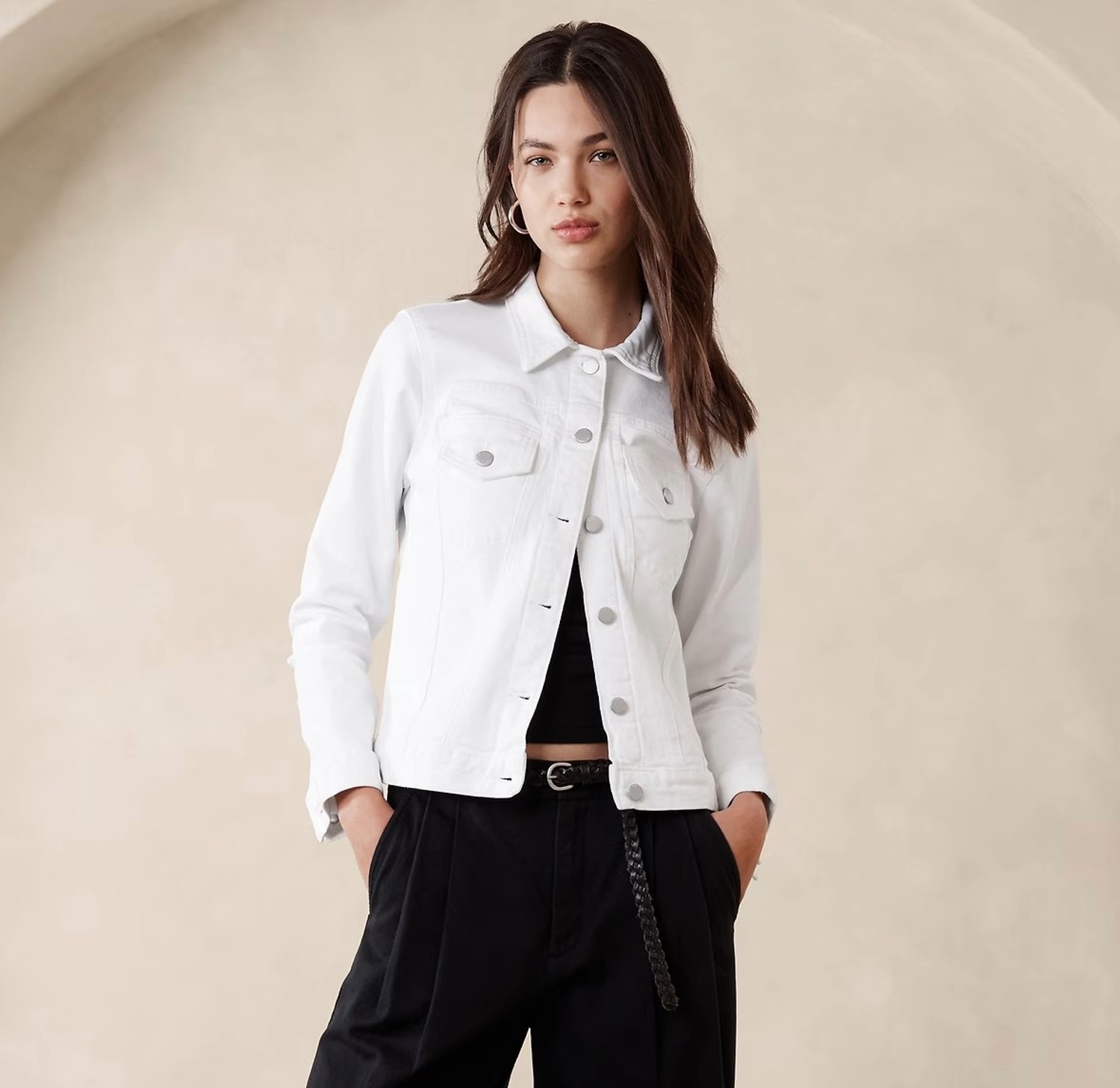 10 Trendy White Denim Jackets To Throw On With Any Outfit - Brit + Co