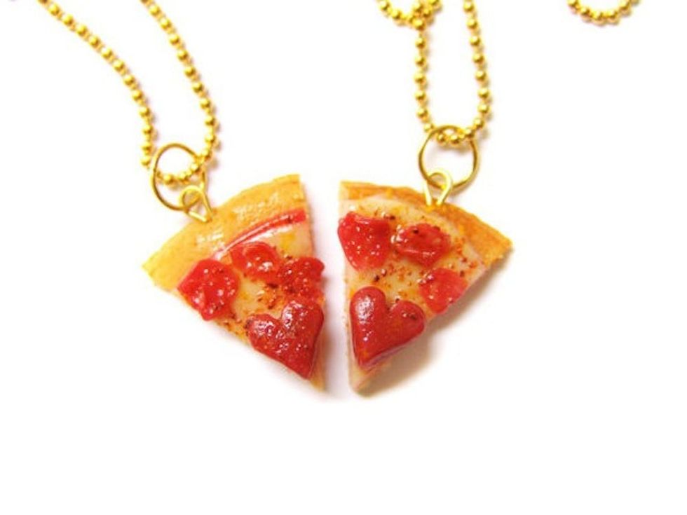 White Elephant Gift Pizza Necklace
