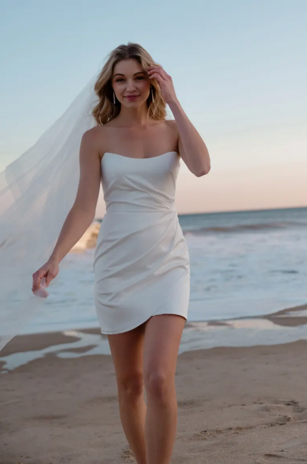 white mini wedding dress