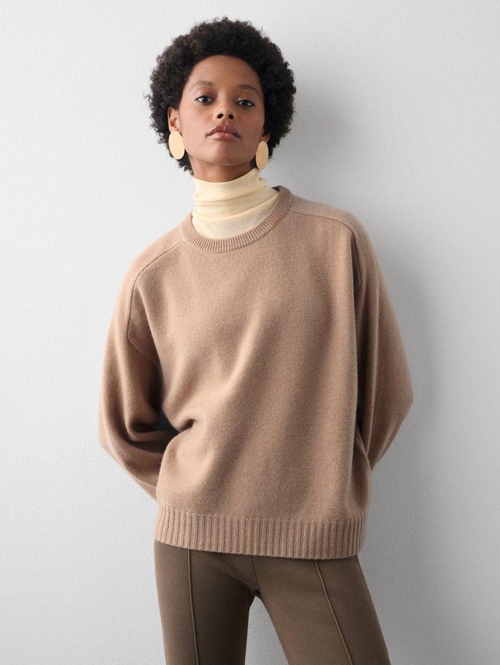 White + Warren Cashmere Saddle Sleeve Crewneck