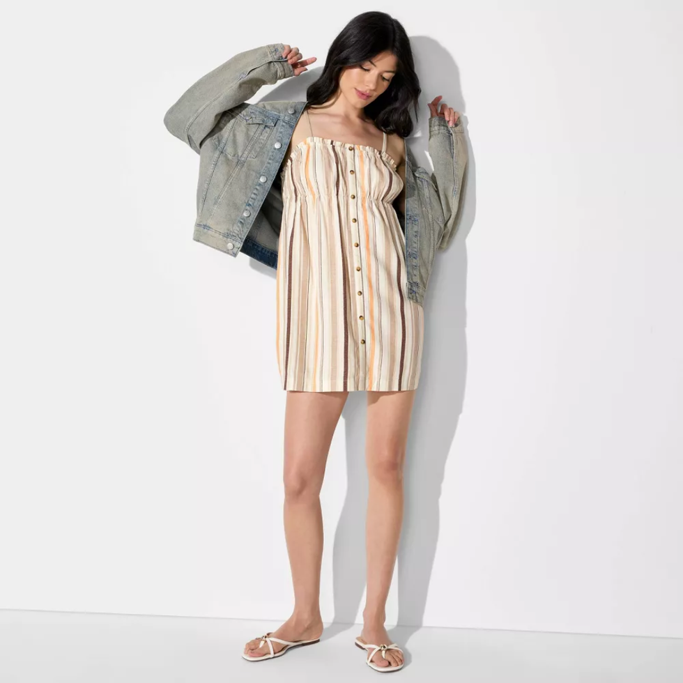 Wild Fable Button-Front Mini A-Line Dress