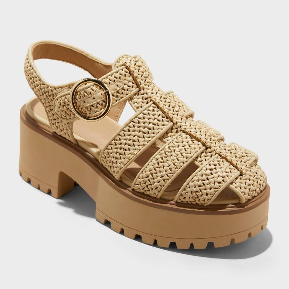 Wild Fable Elide Raffia Fisherman Platform Heels