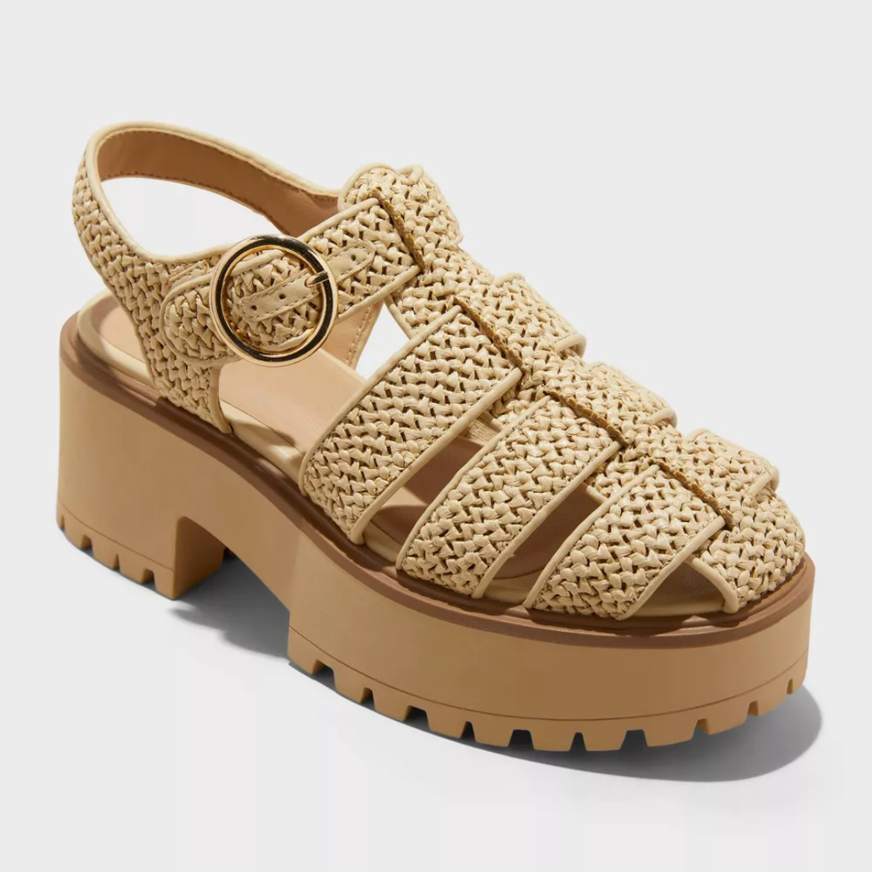 Wild Fable Elide Raffia Fisherman Platform Heels
